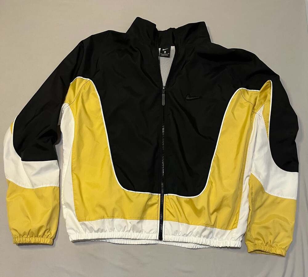 Nike Throwback Basketball Jacket Size XL Black Yellow White